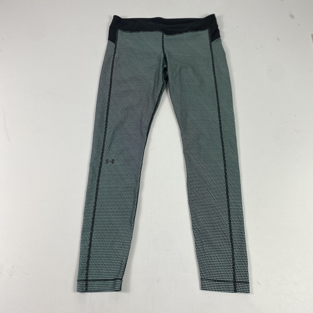Under Armour Leggings Womens Medium Green Geometric Print Ankle Yoga Running